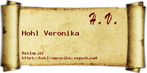Hohl Veronika névjegykártya